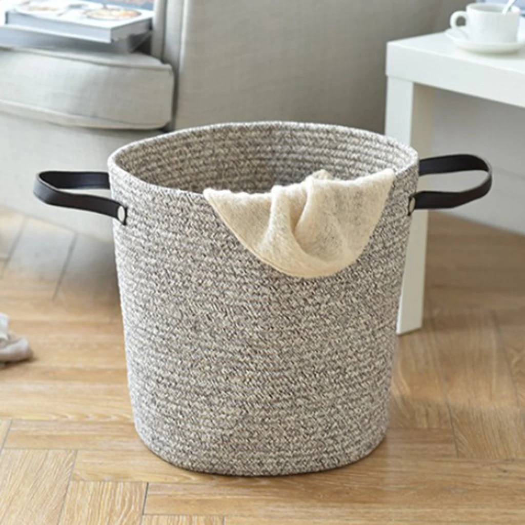 Large Cotton Rope Basket Woven Storage Basket Baby Bins for Diapers Laundry Organization Toys Towels Storage Container