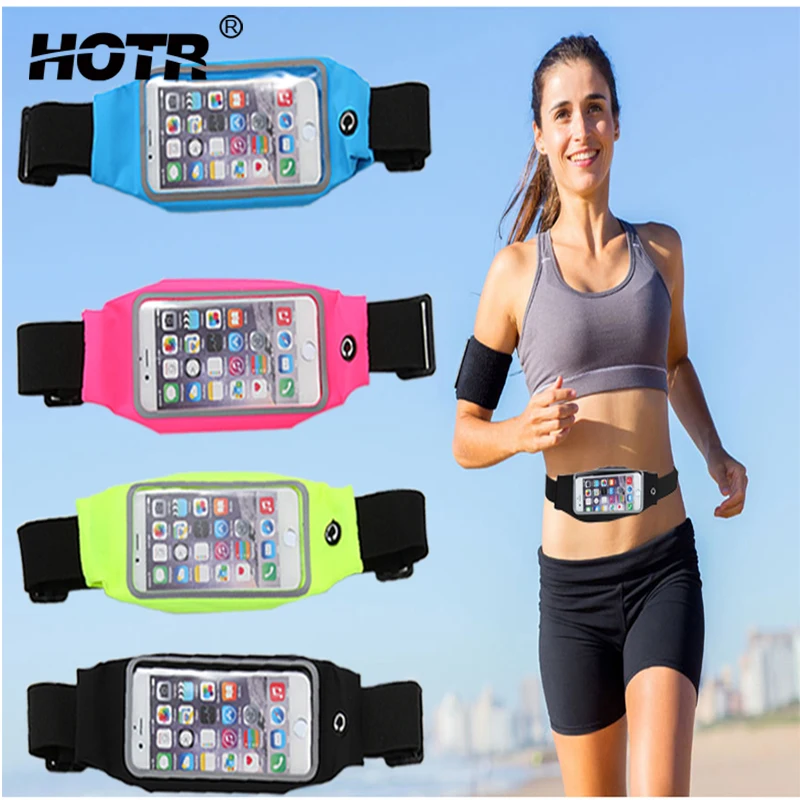 HOTR رياضة الجري الخصر حقيبة شارة للماء الهاتف حامل حالة ل iphone X 8 7 7 زائد 6 5 في الهواء الطلق الرياضة الركض حزام البطن حقيبة