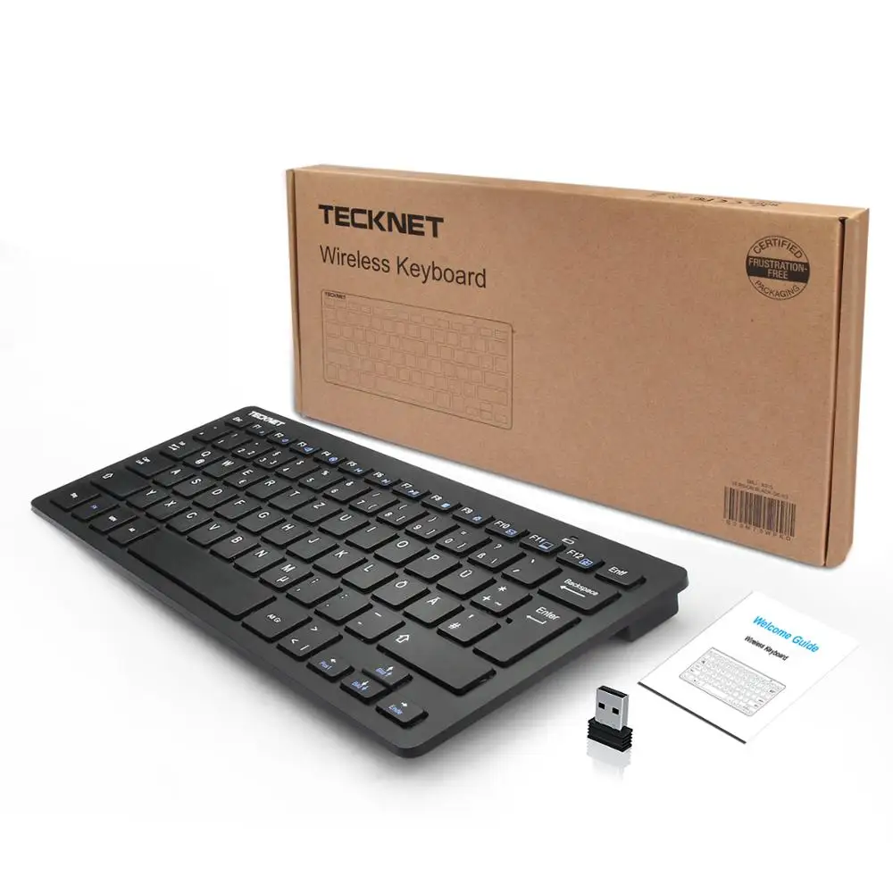 TeckNet 2 4G Беспроводная клавиатура для Windows 10/8/7/ Vista/XP и Android Smart tv Немецкая раскладка