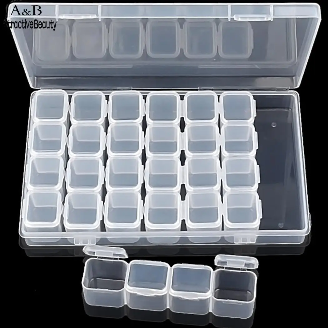 Jewelry Storage Box Ring Earring Drug Pill Beads Portable Plastic Organizer Box Case Craft Beads Container