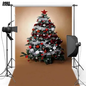 

DAWNKNOW Merry Christmas Tree Polyester Background For Family Vinyl Photography Backdrop For Children Photo Studio Props ST427