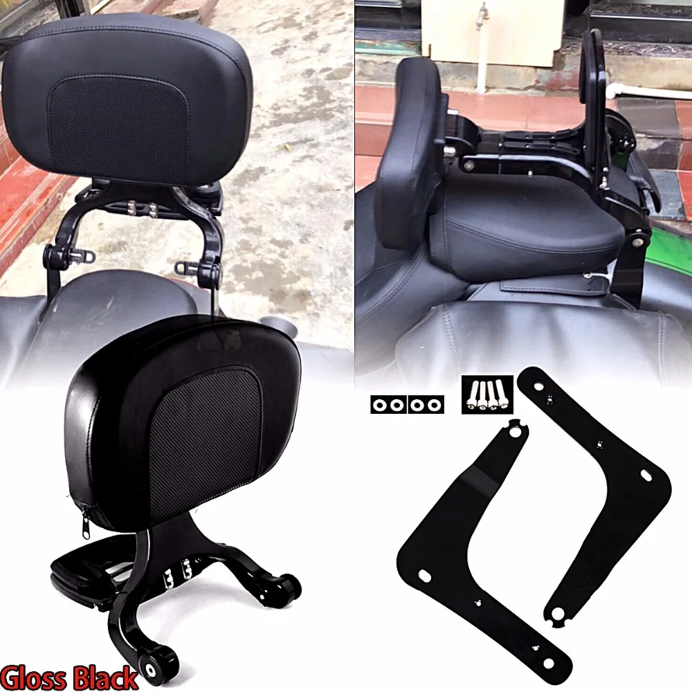 

Gloss Black Fixed Mount&Multi Purpose Adjustable Driver Passenger Backrest For Kawasaki Vulcan S EN 650 VN650 2015-2022