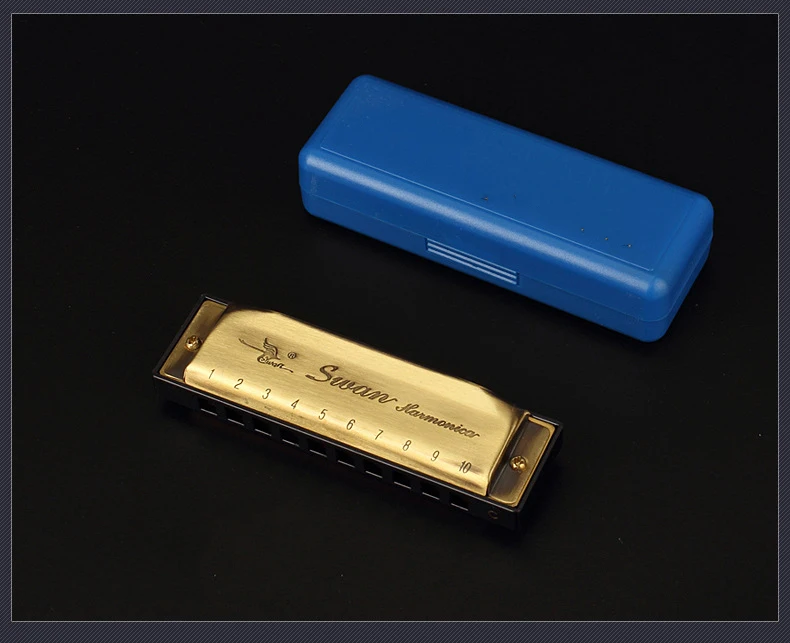 Хроматический ключ C Harmonica 10 отверстий 40 тонов рот органного серебра с изысканным чехлом