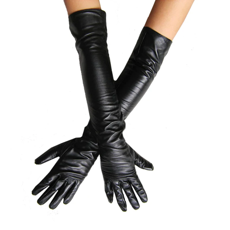 2016 Women S Faux Leather Long Gloves Ultra Long Belt Long Design