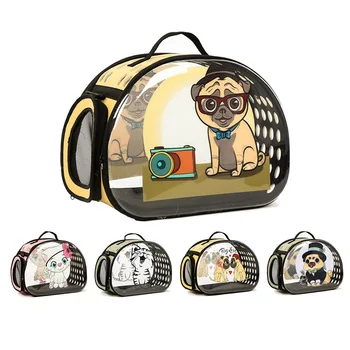

Foldable Pet Carrier Transparent Dog Carrier Handbag Cat Travel Bag Breathable Shoulder Bags For Small Dogs Puppy Carrying Bag