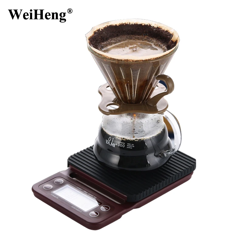 WeiHeng Mini Drip Digital Coffee Scale with Timer & Silicone pad 3KG 0.1g Electrinoic Kitchen Scale Weighting Scale WeiHeng Mini Drip Digital Coffee Scale with Timer & Silicone pad 3KG 0.1g Electrinoic Kitchen Scale Weighting Scale