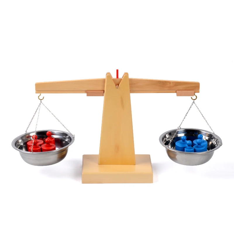  Baby Toy Montessori Wooden Balance Beam Weighing Scale Sensorial Early Childhood Education Preschoo