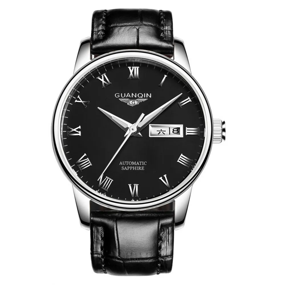 Reloj Hombre GUANQIN автоматические механические светящиеся часы с датой Топ бренд класса