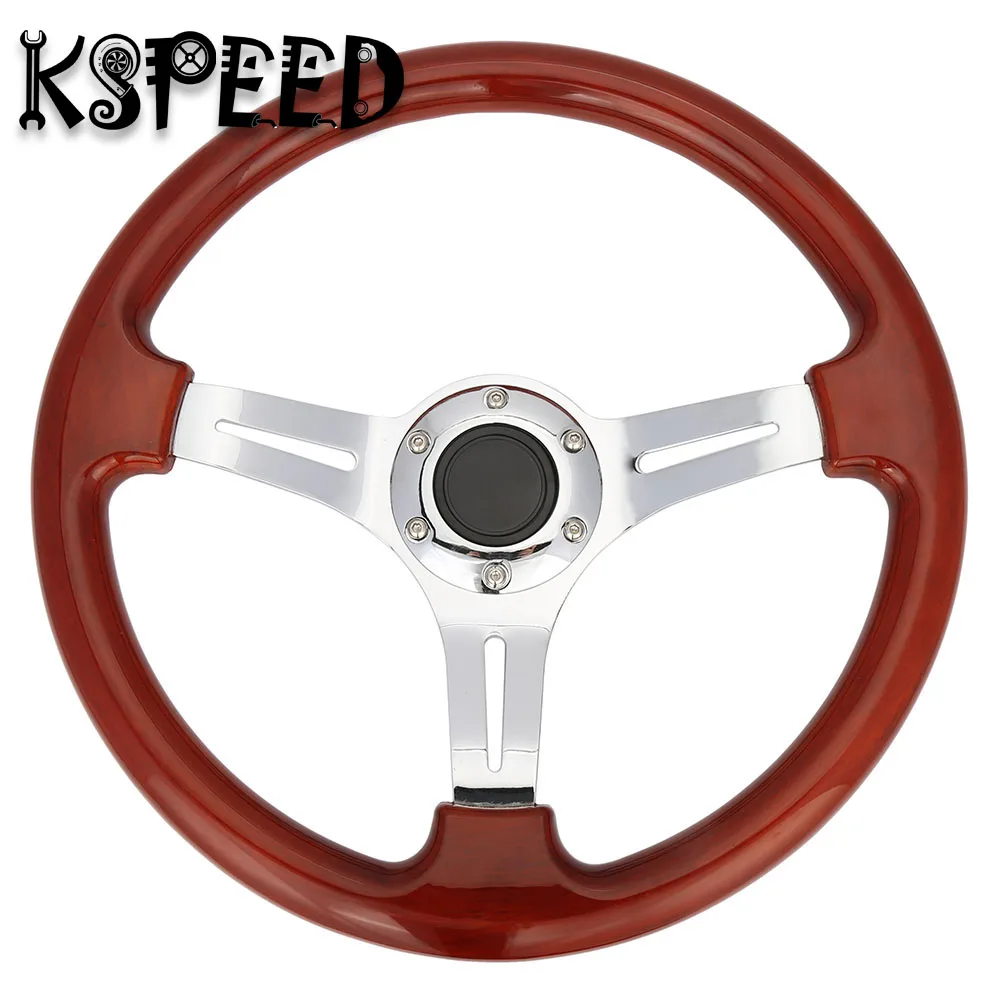 350mm Auto Parts Racing Steering wheel 14 inch ABS Wood Look Car Steering Wheel Brown Color 350mm Auto Parts Racing Steering wheel 14 inch ABS Wood Look Car Steering Wheel Brown Color