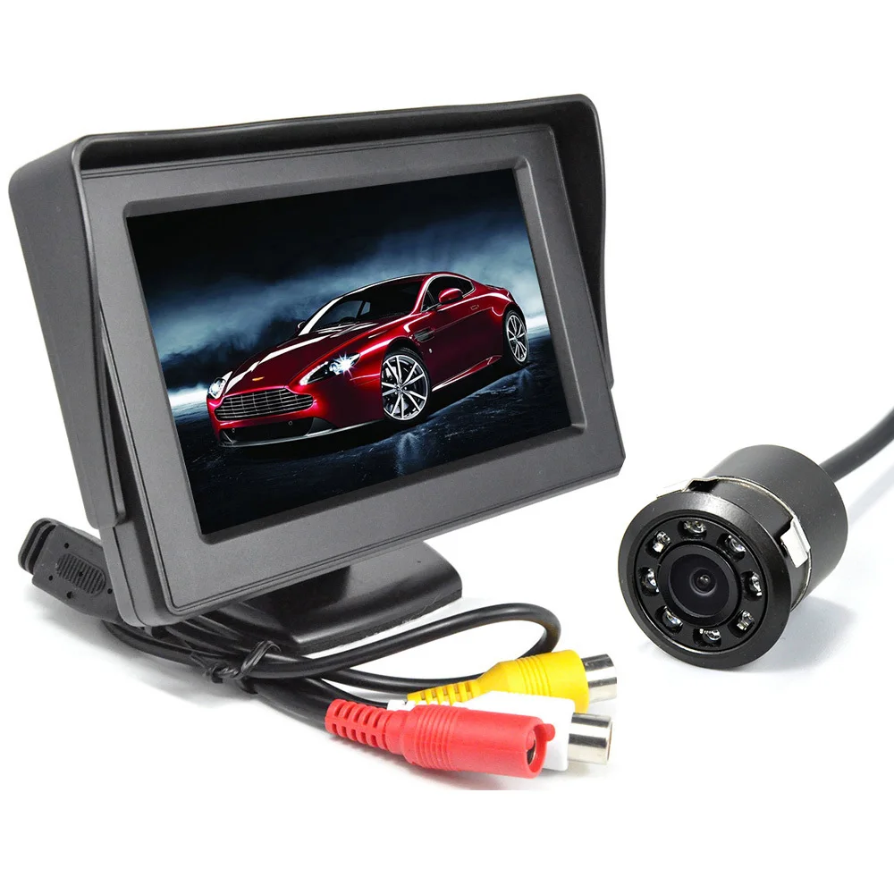 

Free shipping ! 4.3"TFT LCD Car Monitor With 8pcs LED HD Backup camera (18.5MM)