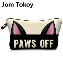 Jom Tokoy, сумки для макияжа с рисунком животных из мультфильмов, косметички для путешествий, дамская сумка, женская косметичка