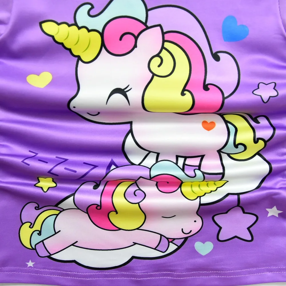Camisa Infantil/футболка с единорогом; Femme; детская одежда для дня рождения; Camiseta Unicornio; топы для малышей; летняя детская одежда