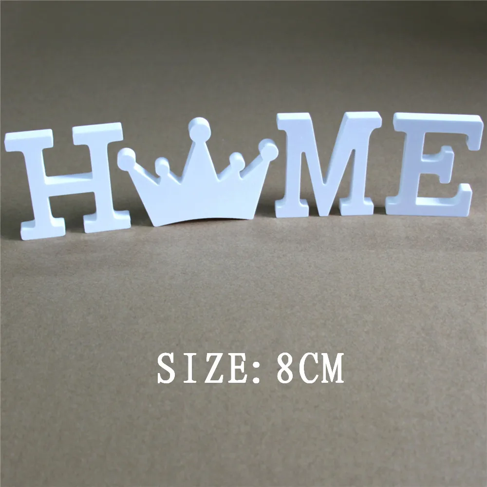 

8cm home family wedding decoration white letters used for the name logo on the wall of the photo wall Artificial wood letters