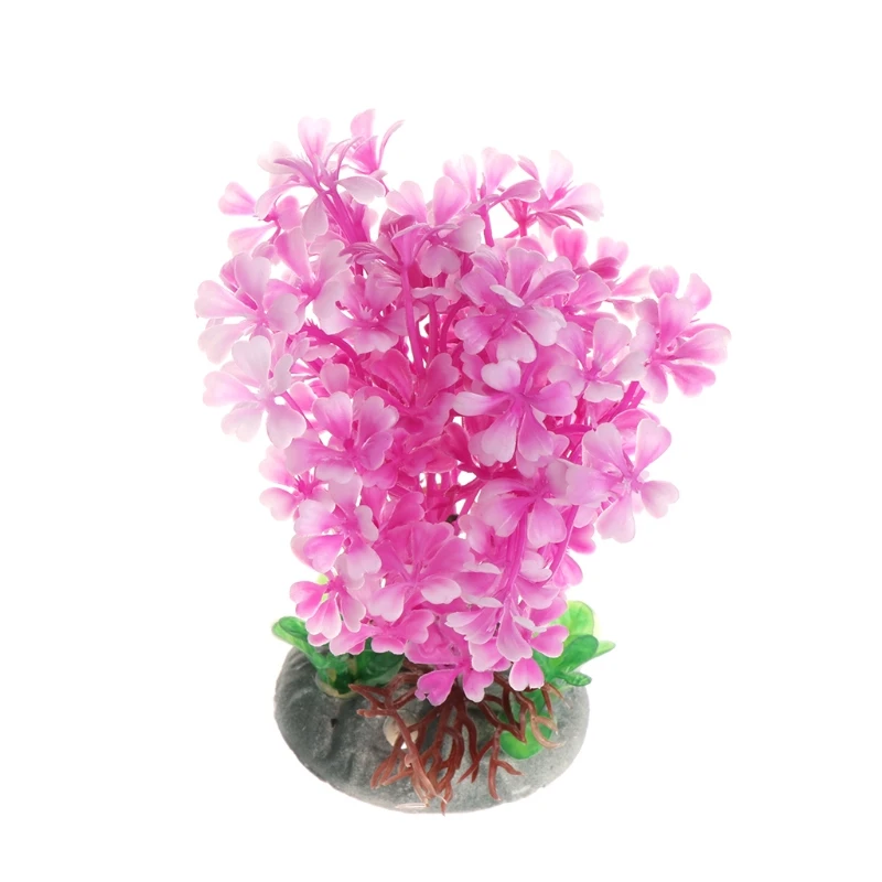 Водные растения розовый морской цветок искусственные растения для аквариума украшения переднего плана