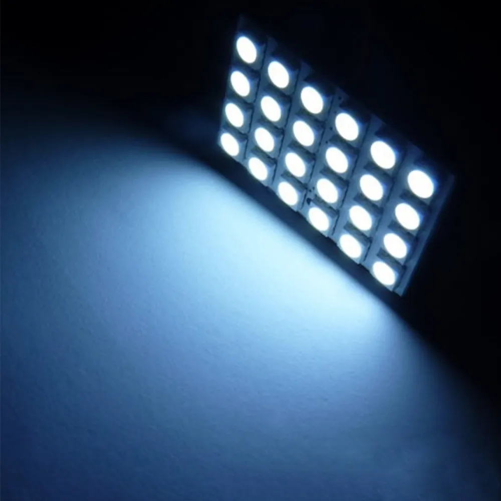 KEYECU 20 шт. 12 В Белый 5050 24SMD светодиодный Панель купола свет лампы Авто Чтение Интерьер Лампа с T10 гирлянда адаптеры
