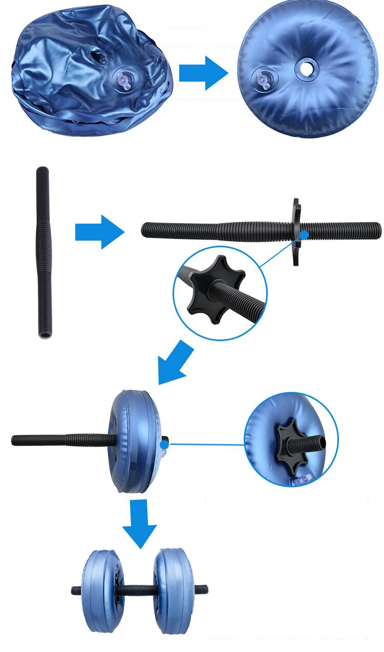 Высокое качество регулируемое оборудование для спортзала гантели наборы наполненные водой гантели штанги