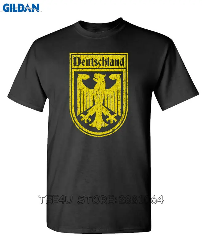 Tee4U Band T Shirts Crew Neck Germany German Flag Short Sleeve Tall
