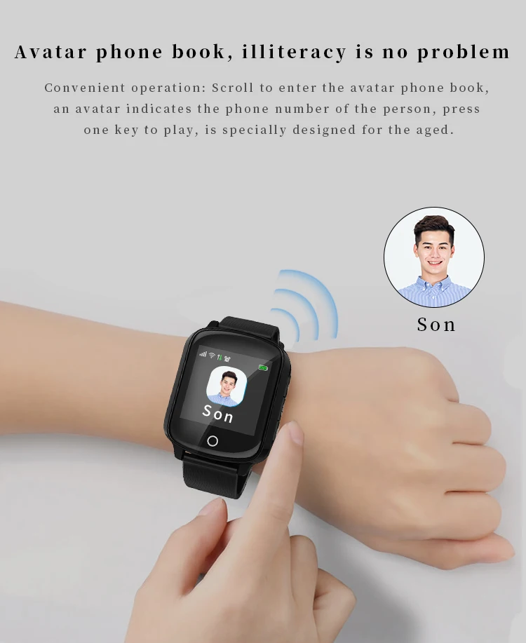 D200 D200SE GPS Tracker Locator Smart Uhr für Ältere Frauen Männer Smartwatch mit SOS Anruf Herz Ra