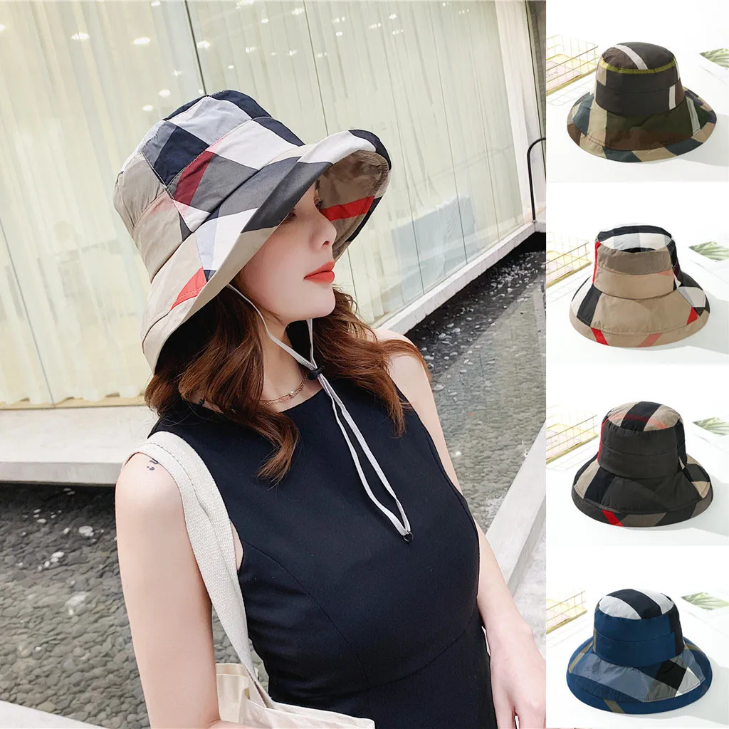 Модная женская солнцезащитный козырек, шапка, простая строчка, Регулируемый цвет, высокое качество, складная Рыбацкая шляпа, gorras mujer# pingyou