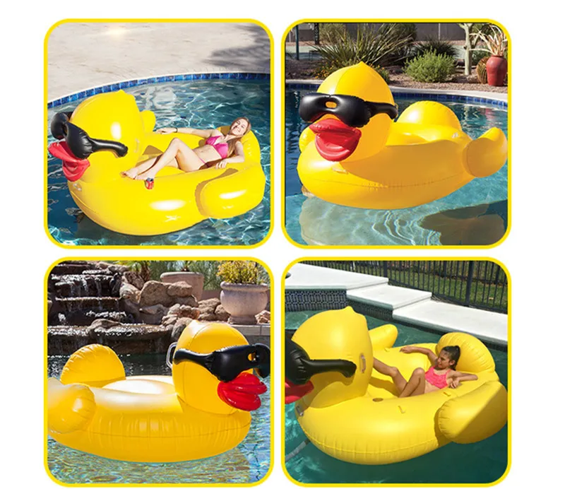 Huge swimming tube pool vison water float inflatable party toys air yellow duck bed float accessories Beach toys (9)