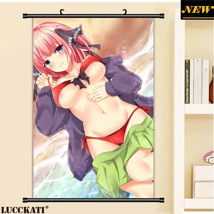13 5-toubun_no_hanayome areola bikini nakano_nino open_shirt seifuku sweater swimsuits undressing wet wet_clothes yagi_yuu_副本