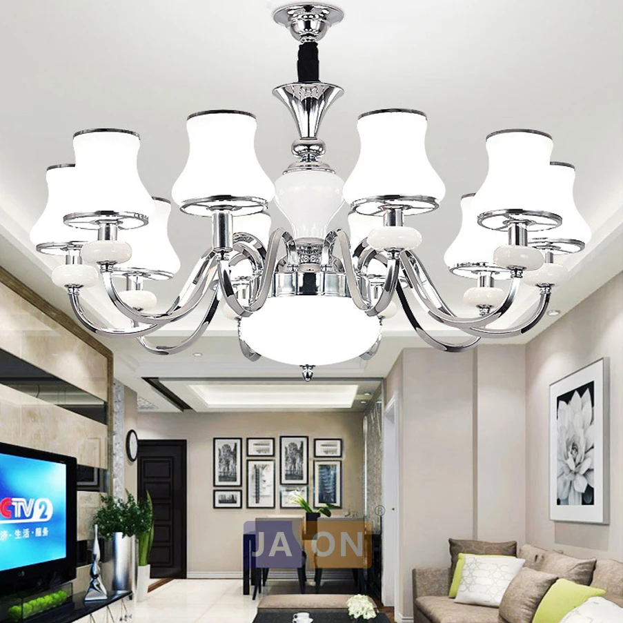 led e14 Postmodern Iron Glass Chrome LED Chandelier Chandelier Lighting LED Light LED Lamp For Foyer Dinning Room design borosilicate glass led chandelier lightings turkey light