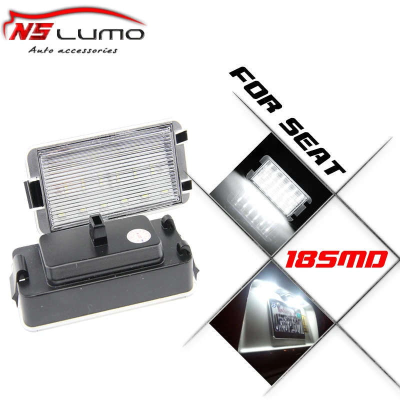 2 PCS Auto License Plate Lamp LED Light No Error For Seat SEAT ALTEA