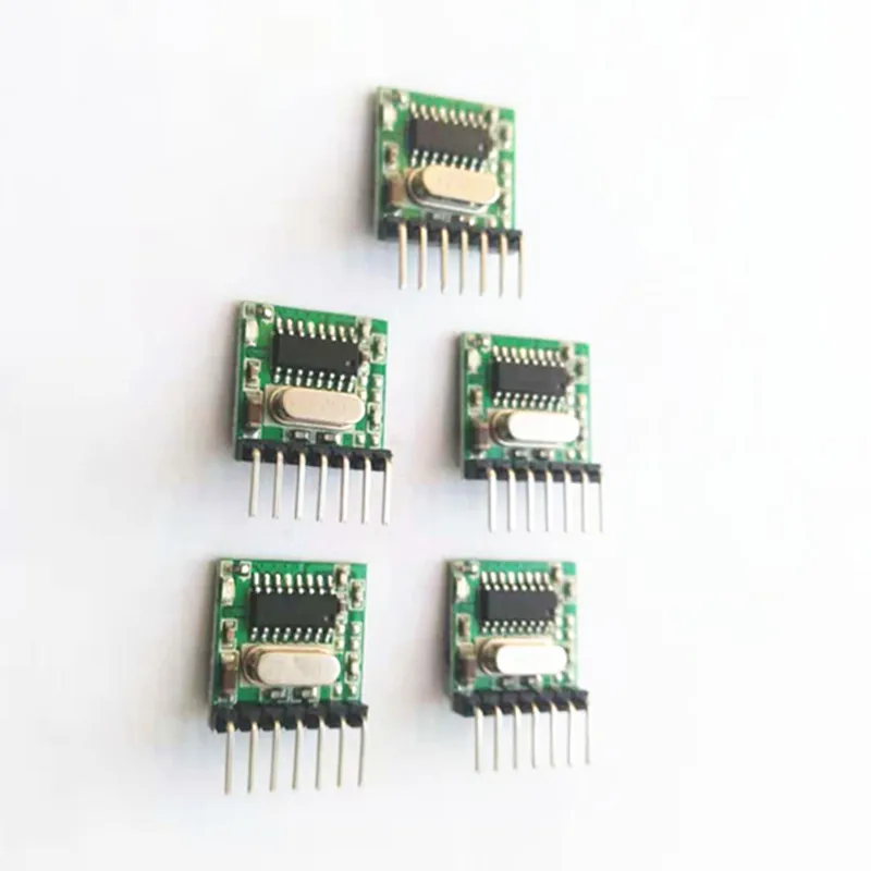 

5 pieces 433 Mhz Superheterodyne RF wireless transmitter module 1527 Encoding EV1527 Code wide-voltage 3V-24V For Remote control