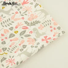 Booksew Flower And Sika Deer Pattern Cotton Twill Fabric Home Textile Quilting Tilda For Bedding Baby Craft Needlework