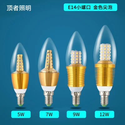 Светодиодная свеча белый лампа e14 небольшой винт 5 W 7 w 9 w указал пузырь тянуть хвост хрустальная люстра энергосберегающие лампы