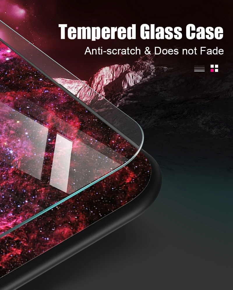 Hisomone Glass Silicone Case For Huawei P20 Lite P Smart Luxury Space Back Cover Case For Huawei Honor 9 Lite 10 Mate 20 Lite
