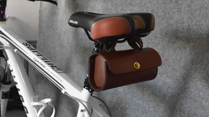Perfect CHOOSE Classic Bicycle Bag Artificial Leather Retro bicycle Saddle Bag Bike Cycling Bag Bicycle Accessory 4