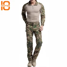 TENNEIGHT уличный войсковой костюм армейская Боевая полевая Униформа gen 3 рубашка с налокотниками и брюки с наколенниками Камуфляжный костюм