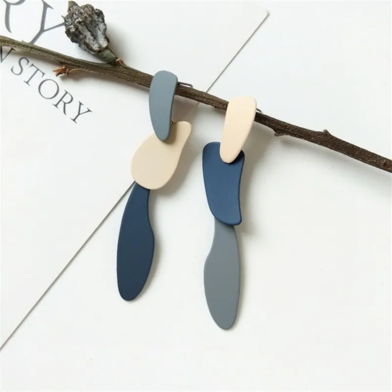 New Design Fashionable Geometry Irregular Shape Coating Multicolor Earrings For Woman Jewelry