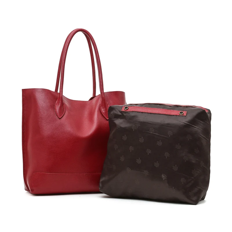 Женская Роскошная сумка из натуральной воловьей кожи, женская сумка, простая мягкая сумка, вместительная водонепроницаемая сумка для покупок