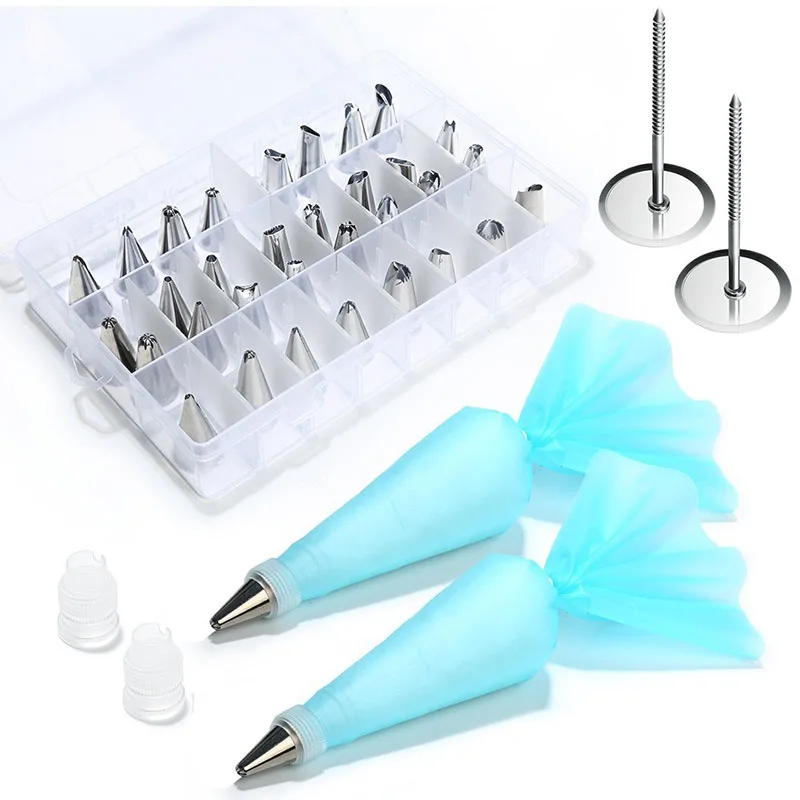 38pcs Cake Decorating Supplies Kit, 36 Piping Icing Tips, 2 Silicone