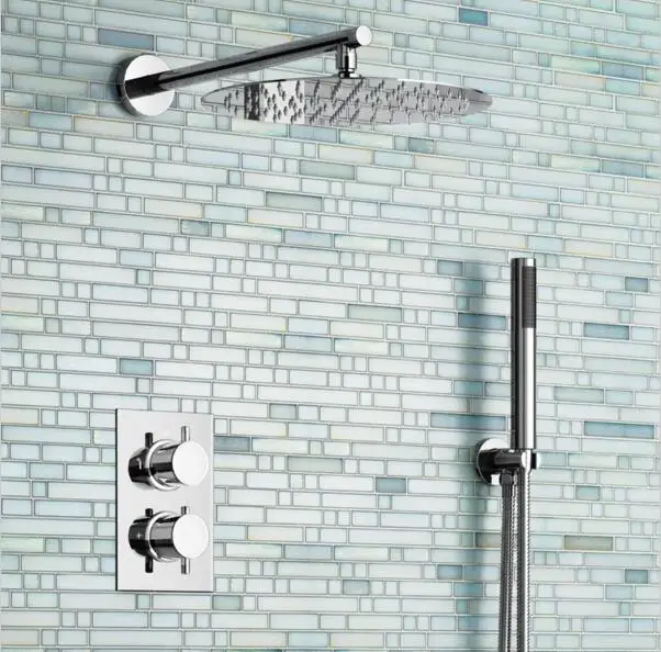 Bathroom shower sets Ultra Thin Round Thermostatic Shower Sets 2 Way