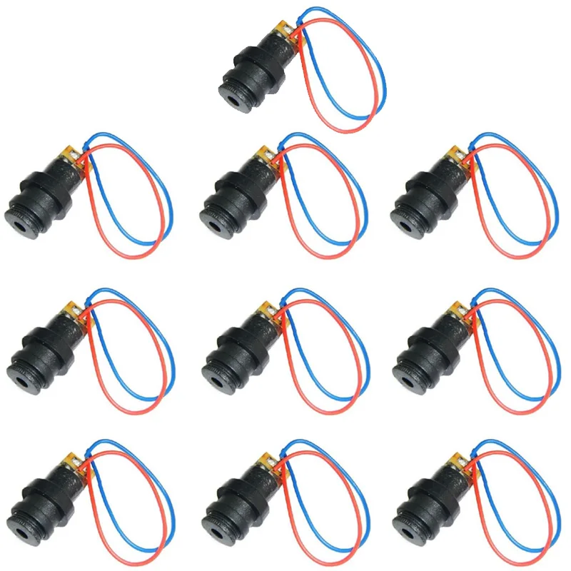 

2pcs/Lot Black 4.5V 12mm Red Laser Head Module plastic Laser Diode Laser Dot