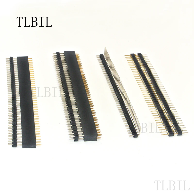 

5Pcs/Pack 40 Pin Single Row Male and Female 2.54mm Breakable Pin Header PCB JST Connector Strip for Arduino Black