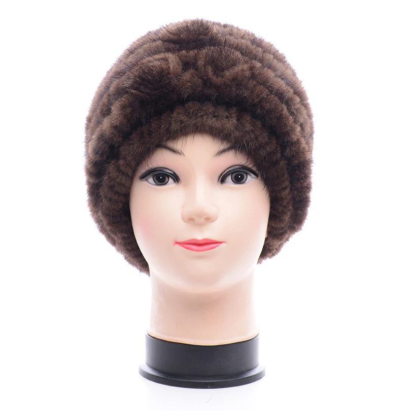 Шапка бини женская из натурального меха норки в полоску|mink fur hats|fur hatreal mink hat |