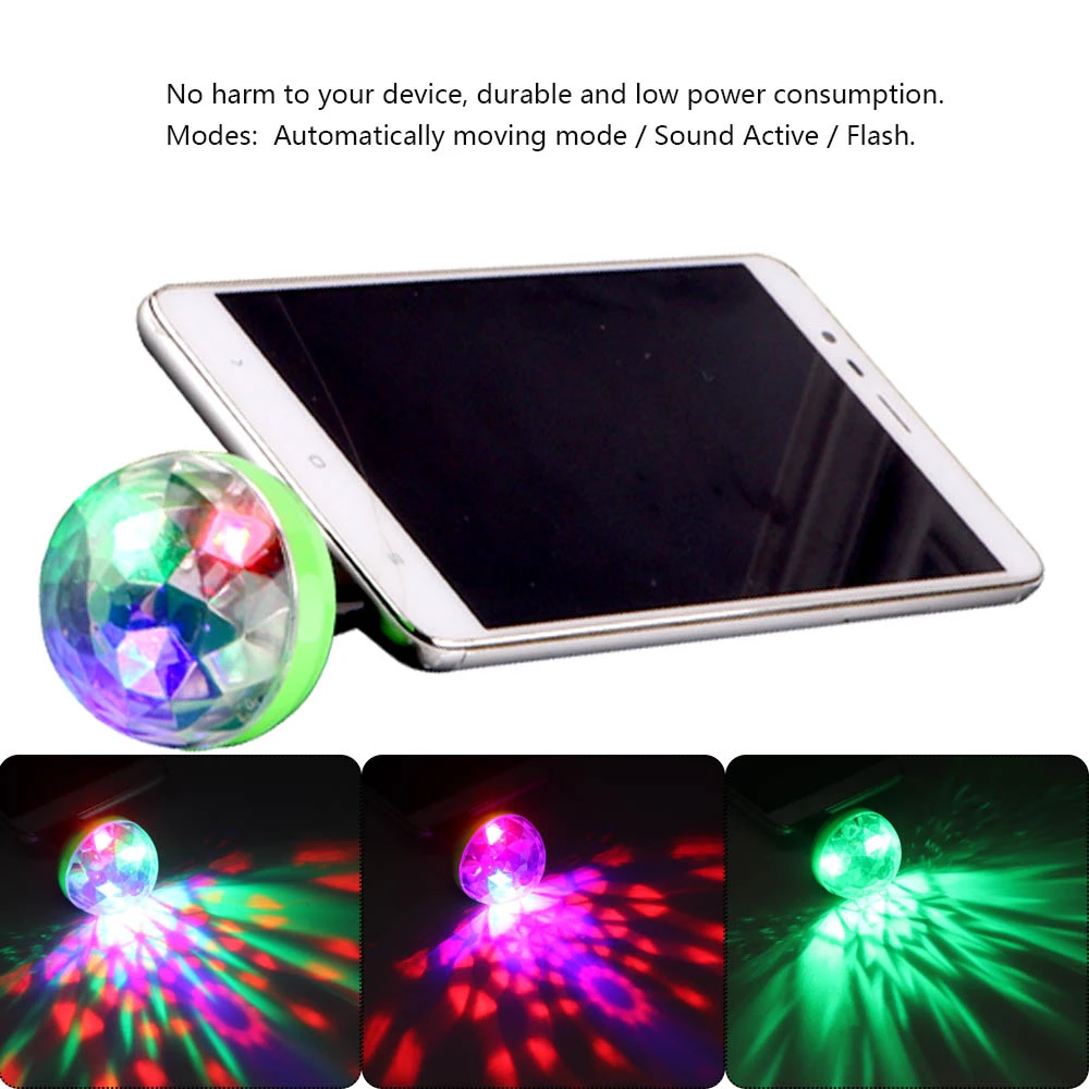 Mini USB Licht LED Party Lichter Tragbare Kristall Magic Ball Bunte Wirkung Lamp