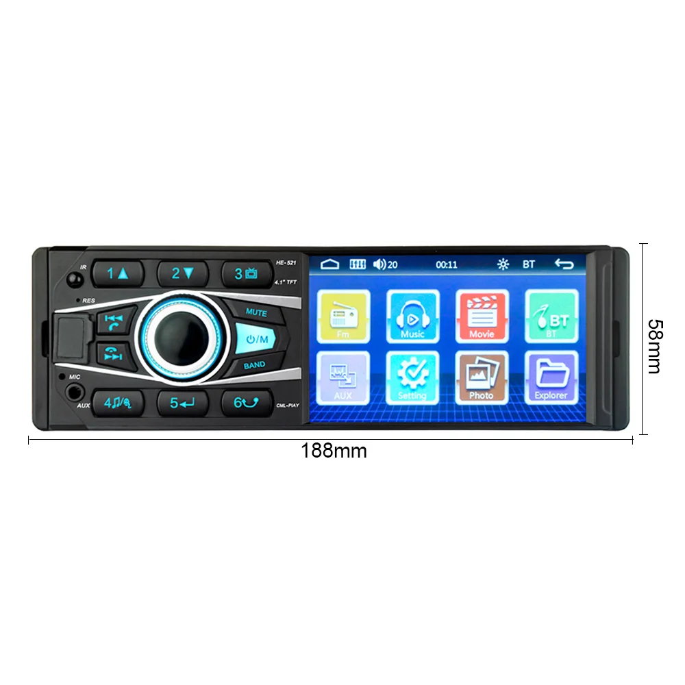 AIYIMA 4 1 &quot1 Din Bluetooth универсальный автомобильный MP5 плеер USB TF карта AUX FM радио MP4