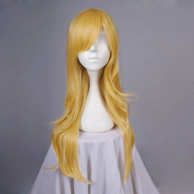 

28" Long Blonde Wavy Anime Party Celebrity Cosplay Wig+Wig Cap Heat Resistant