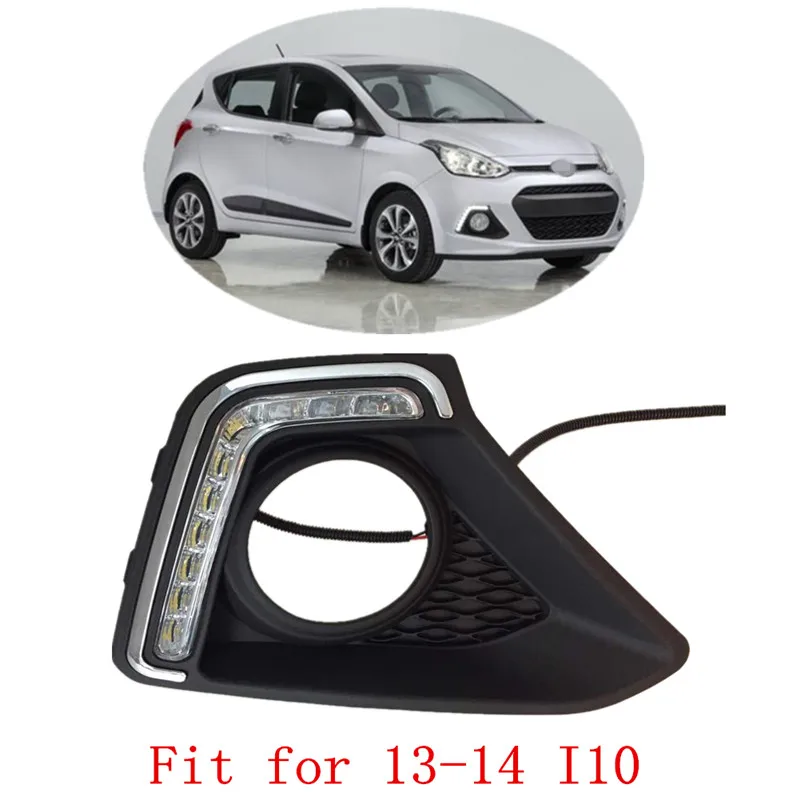 

car styling LED Daytime Running Light Fog Lights For Hyundai Grand I10 Xcent 2013-2014 led DRL day light