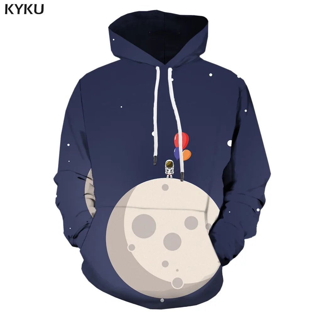 

KYKU 3d Hoodies Galaxy Space Sweatshirts men Moon Sweatshirt Printed Astronaut Hooded Casual Harajuku Hoodie Print Cartoon 3d Pr