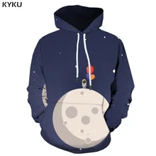 KYKU 3d Hoodies Galaxy Space Sweatshirts men Moon Sweatshirt Printed Astronaut Hooded Casual Harajuku Hoodie Print Cartoon 3d Pr