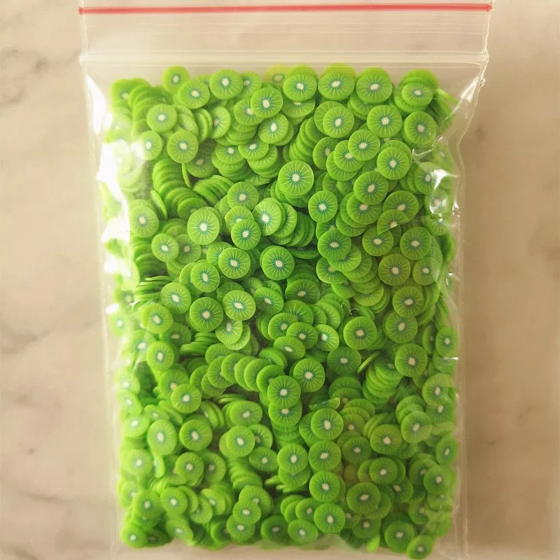 9 Упаковок 180 г Ассорти ломтиков слайма DIY ремесла украшения фруктовые ломтики Slime принадлежности для изготовления мягкой глины для дизайна ногтей - Цвет: 5mm Kiwi Fruit