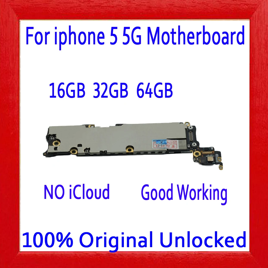 16gb /32gb /64gb for iphone 5 5g Motherboard with Full Chips,100% Original unlocked for iphone 5
