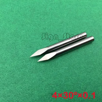

10pcs Solid Tungsten Carbide CNC wood Milling Cutter Three Face Engraving Bits 4mm * 30 degree* 0.1mm tip