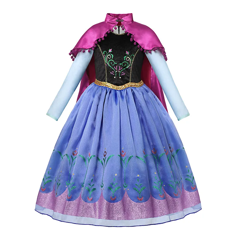 PaMaBa/Детская зеленая летняя одежда принцессы Анны; маскарадный костюм принцессы и лягушки тианы; платья Спящей красавицы Рапунцель для девочек - Цвет: Princess Anna ZT610